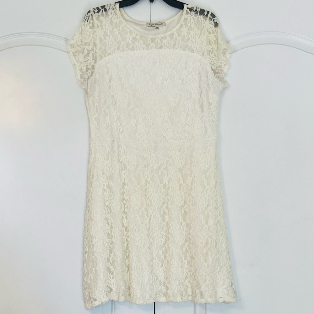 Ryan Michelle White Laced Dress